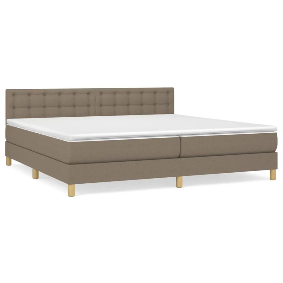 vidaXL Boxspringbett Hybrid mit Matratze und Taschenfedern, Taupe, B/T: 200 x 200 cm - Bild 2