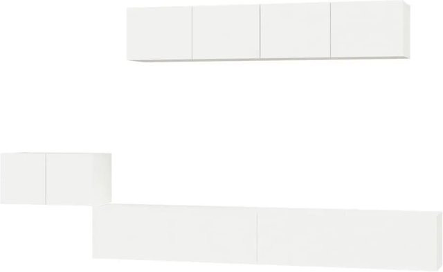 vidaXL 5-teiliges TV-Schrank-Set in Weiß aus Holzwerkstoff für dein Wohnzimmer - Bild 1