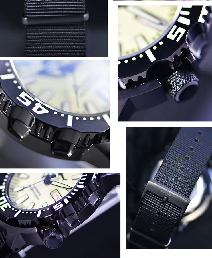 Heimdallr Automatikuhr, Edelstahl, Schwarz, Grün, 42 mm, Herren - Bild 4