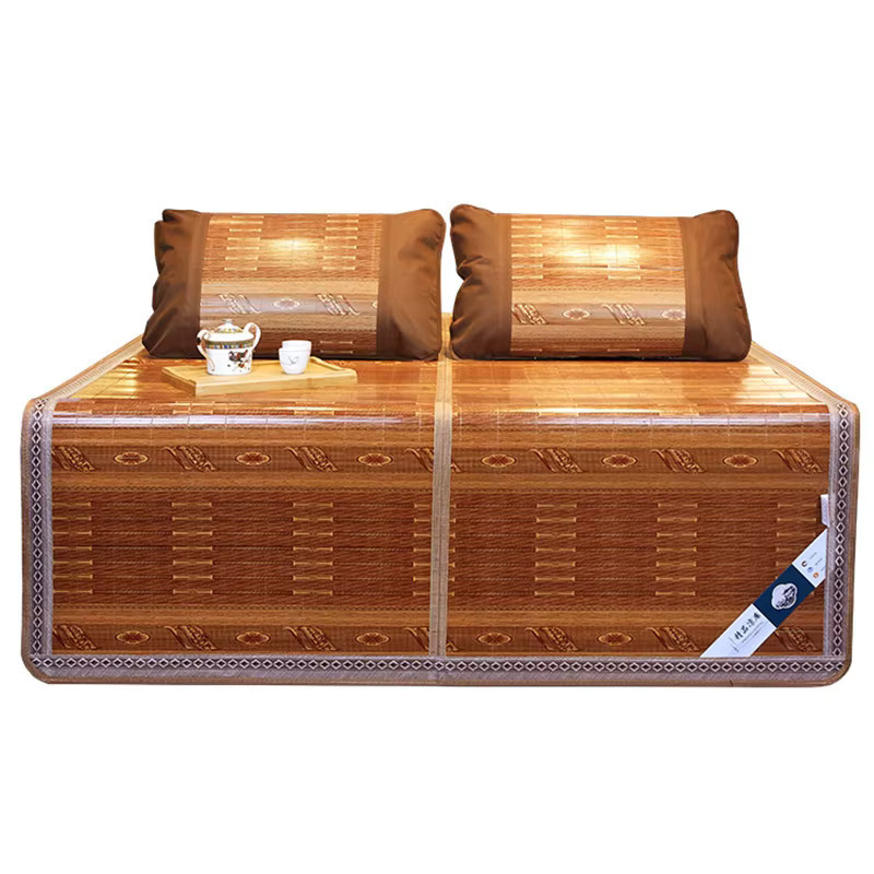 Sommer-Bambusmatte kmikli aus Eisseide und Stroh, faltbare Grasmatte in Braun, B/B: 80 x 190 cm - Bild 3