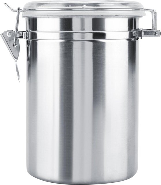 TOMTOP JMS Kaffeebehälter aus Edelstahl und Glas, vakuumversiegeltes Vorratsglas für Zucker oder Teebohnen, Weiß, 1,8 l - Bild 1