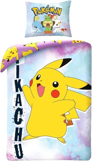 Pokémon Bettwäsche Set aus atmungsaktiver Baumwolle in Multicolour, B/H: 140 x 200 cm - Bild 1