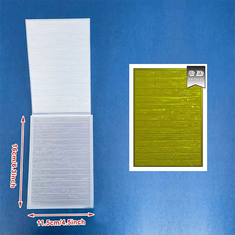 1-teiliges Set mit 3D-Holzgeprägten Feilen und weißem Kunststoff-Texturmuster für DIY-Sammelalben und Kartenherstellung - Bild 2