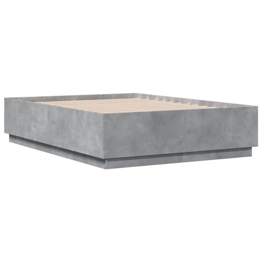 vidaXL Bettgestell aus Holzwerkstoff in Betongrau, B/T: 138 x 190 cm - Bild 2