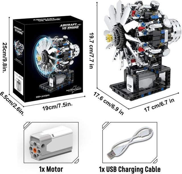 Linyi toy Shuttle V8 Motor Gebäude Blöcke, 558 Teile, ab 6 Jahren - Bild 1