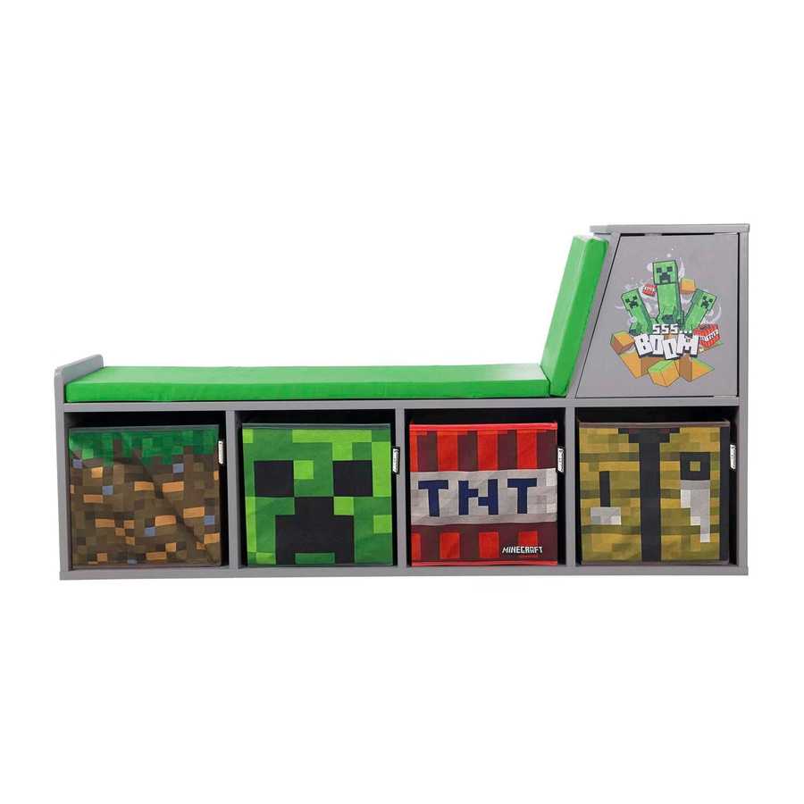PHOENIX Minecraft Sitzbank mit Sitzkissen und Stauraum, B/H: 119 x 60 cm, bunt/grau - Bild 2