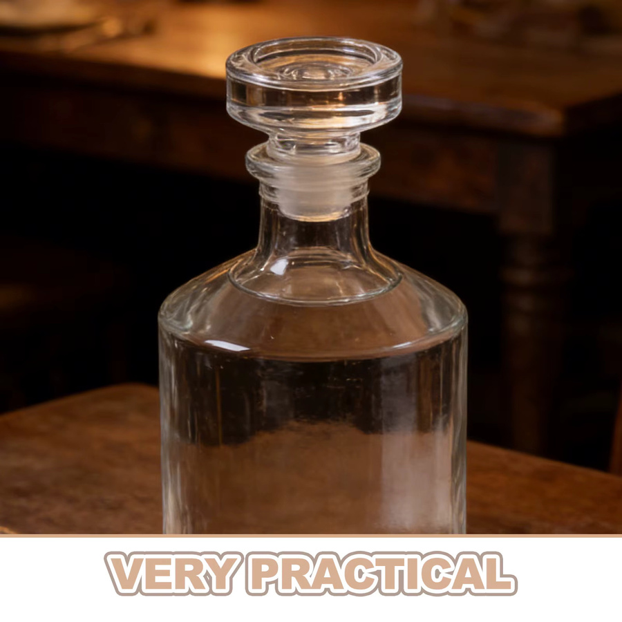 6 Stück luftdichte Glasstopfen für Wodka- und Bierflaschen, transparente Kristall-Getränkeverschlüsse aus Glas, auslaufsicher und dekorativ - Bild 4
