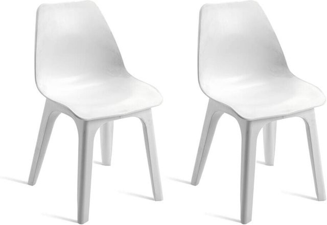 ProGarden Sessel EOLO 2er-Set weiß aus Polypropylen B: 45 cm, H: 81 cm - Bild 1