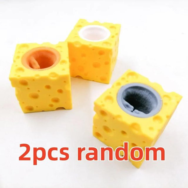 Fashnics Pop-Up Lustige Maus und Käseblock, Anti-Stress-Spielzeug, 2-teiliges Set - Bild 1