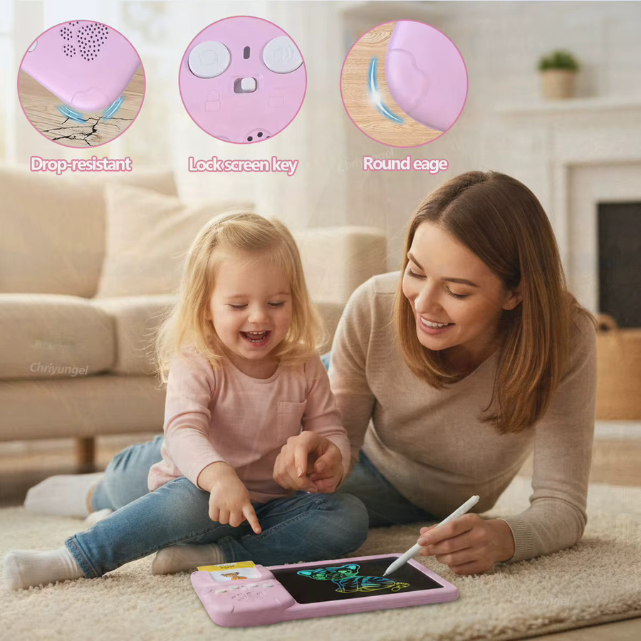 Chriyungel 2-in-1 sprechende Lernkarten und LCD-Schreibtablett, englische interaktive Lernmaschine, Bildungsspielzeug - Bild 4