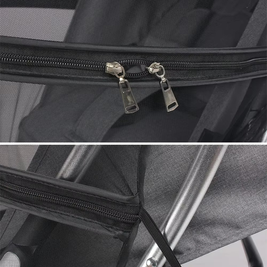 Bebies Moskitonetz für Sommer Baby und Kinderwagen als universelle Mesh-Abdeckung mit Reißverschluss zum Insektenschutz in Schwarz oder Weiß - Bild 4