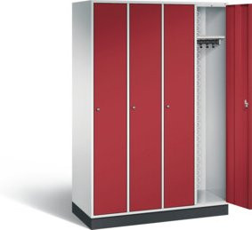 C+P Garderobenschrank Intro mit Türen, Front Rubinrot, Korpus Lichtgrau, H x B x T: 195 x 122 x 49 cm - Bild 1