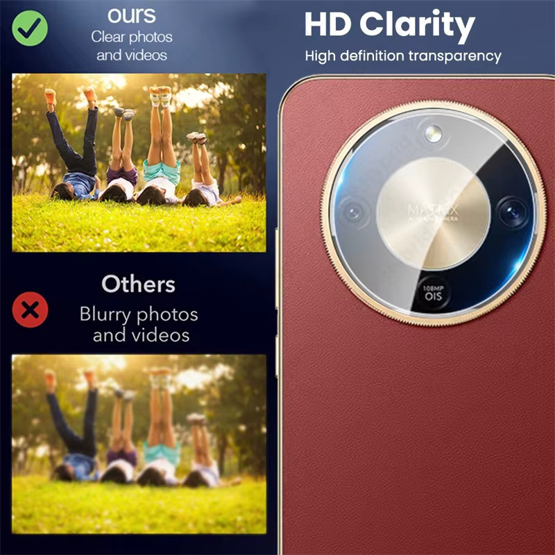 Gebogener 9H Kameraschutz für Honor X9d 5G und Honor Magic8 Lite, Transparentes 3D Objektivglas - Bild 5
