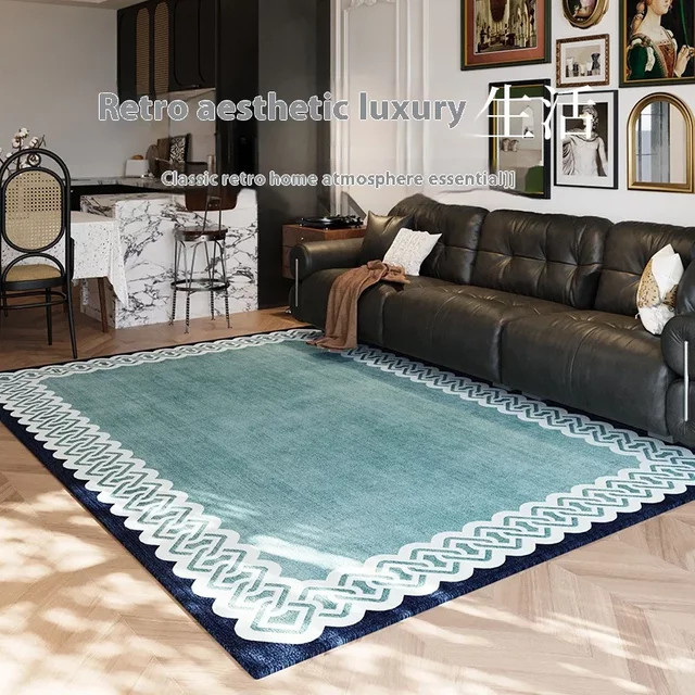 VIKAMA Kristall-Samt-Teppich in Antik-Optik für Wohnzimmer und Schlafzimmer - Bild 1