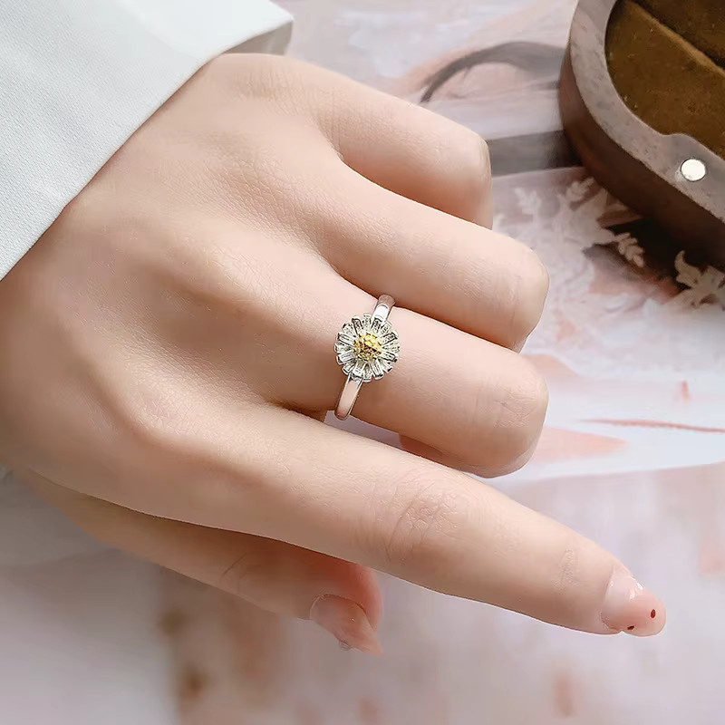GaGa-Duck Ring 925 Silber, Chrysantheme, Blumen - Bild 2