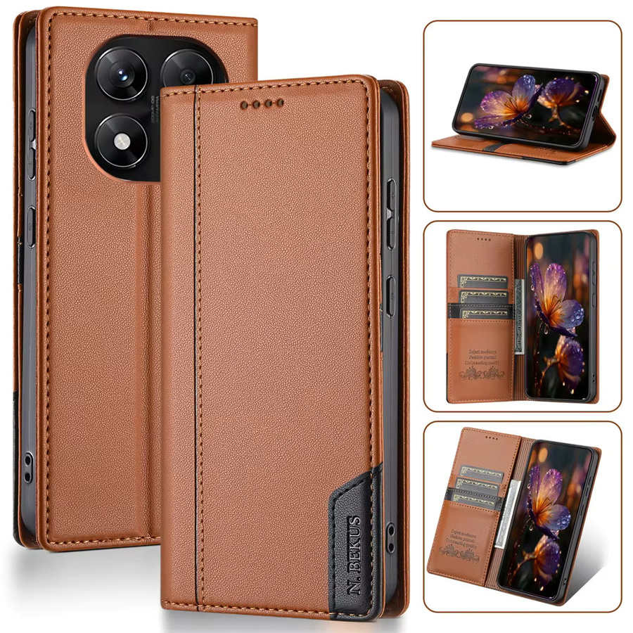 Magnetische Luxus Flip Leder Handyhülle mit RFID-Schutz für Xiaomi Redmi Note 10 11 12 13 14 Pro Plus 12S 11A 13C 14C 4G 5G in Lila - Bild 2