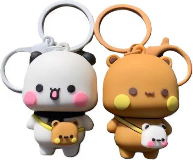 Schlüsselanhänger Cartoon Panda Bubu Dudu, orange, Unisex - Bild 1
