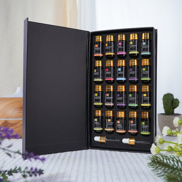 MAYJAM Set ätherische Öle, 20-teilig, Pfefferminze, süße Orange, Rose, Bergamotte - Bild 1