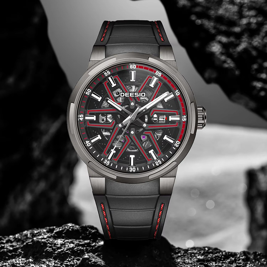 Deesio Armbanduhr, Automatik, Schwarz, Silikon, Herren - Bild 3