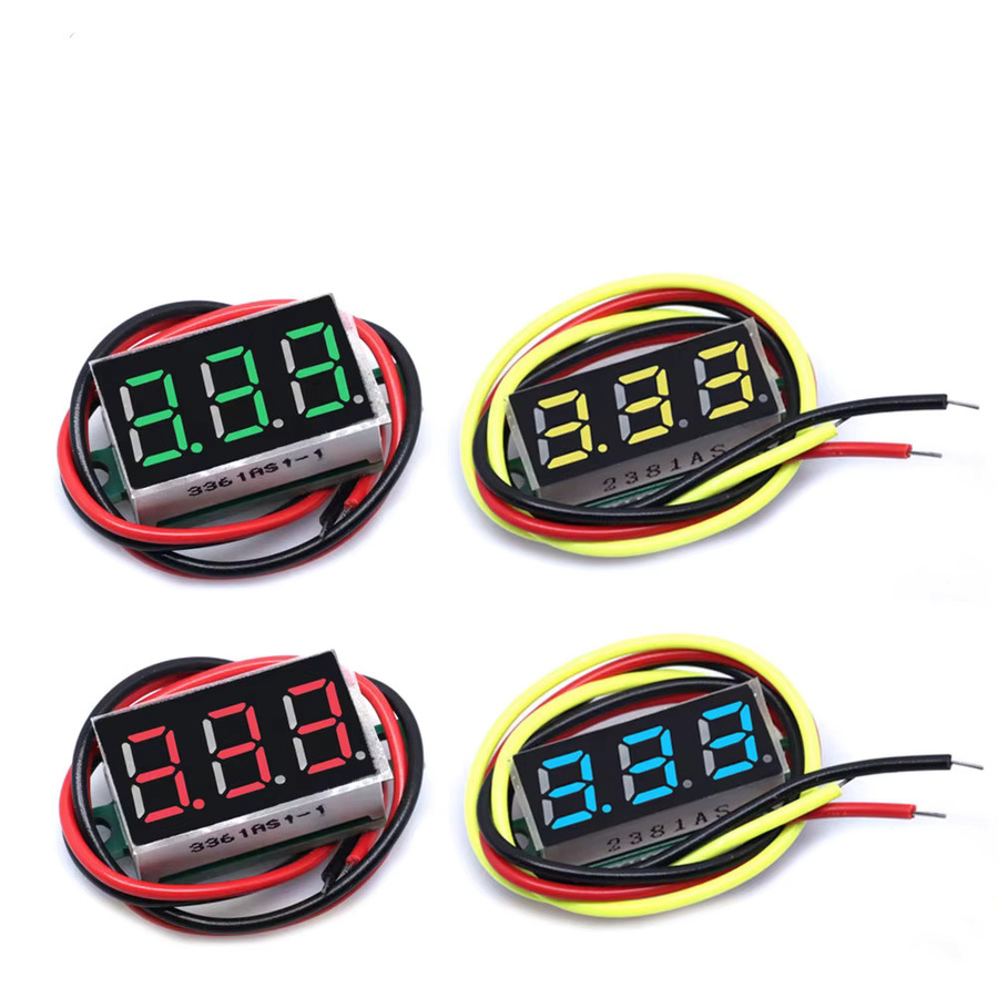 Digitales Mini-Voltmeter mit LED-Anzeige für DC 0-100 V, 2-Leiter und 3-Draht Messgerät in Grün - Bild 4