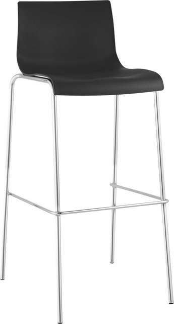 CLP Barhocker Hover mit 4-Fuß-Gestell aus Kunststoff und Metall in Schwarz/Silber - Bild 1