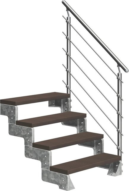 Dolle Außentreppe Gardentop 4 TRIMAX mit Geländer, 100 cm, Dunkelbraun - Bild 1