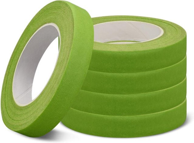 Yiran Selbstklebendes Florales Klebeband aus Krepppapier für Blumen und Dekoration, Grün, Länge: 30 m, Breite: 12 mm - Bild 1