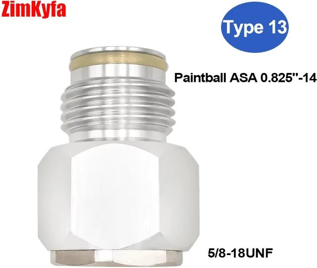zimakyfa Kanisteradapter Konverter für 74g CO2 Kapseln von 5/8-18UNF auf G1/2-14 in Rot und Silber - Bild 1