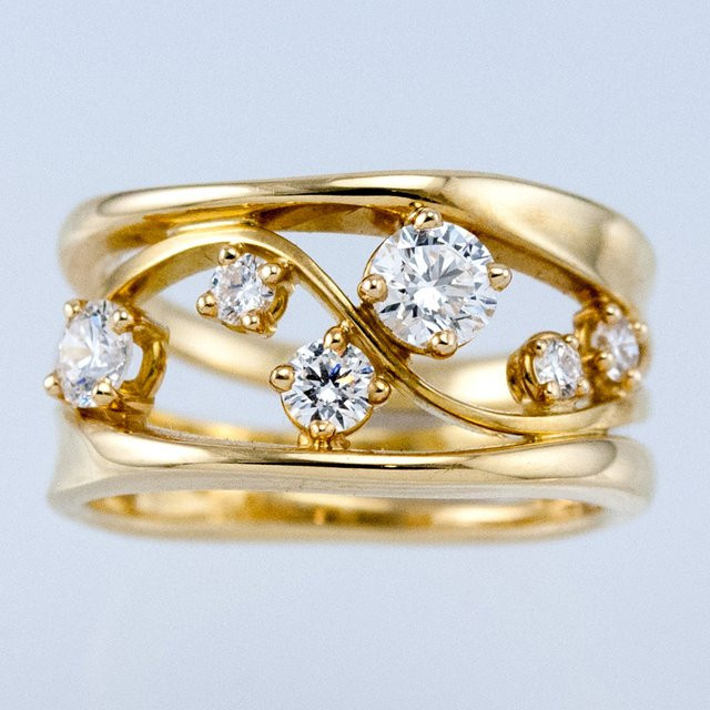 Huitan Trendy Ring, Gold, Zirkonia, Damen - Bild 1