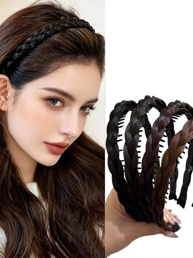 Geflochtene Stirnband-Perücke aus synthetischen Fasern, Unisex - Bild 7