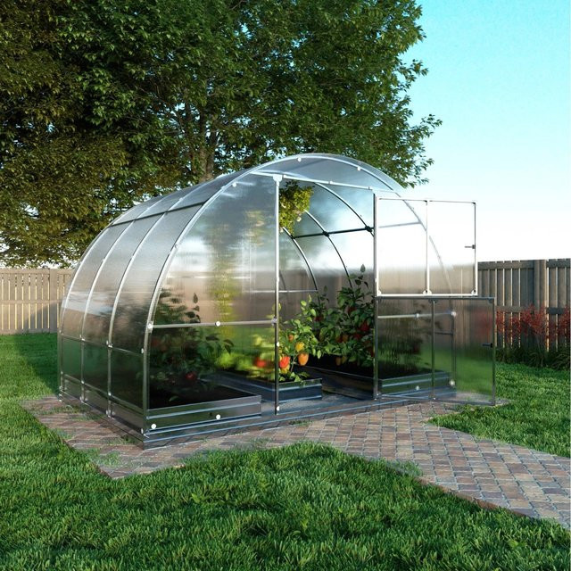 KLASIKA Gewächshaus Tube mit 6 m² Fläche, B/T: 300 x 200 cm, transparente 6 mm Polycarbonatabdeckung und verzinktem Stahlrahmen - Bild 1