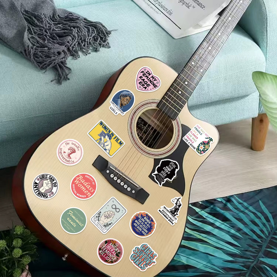 100 Stück Cartoon-Feminismus Aufkleber aus wasserfestem PVC in Multicolour für Laptop, Skateboard und Scrapbooking von lanxihaibao - Bild 2