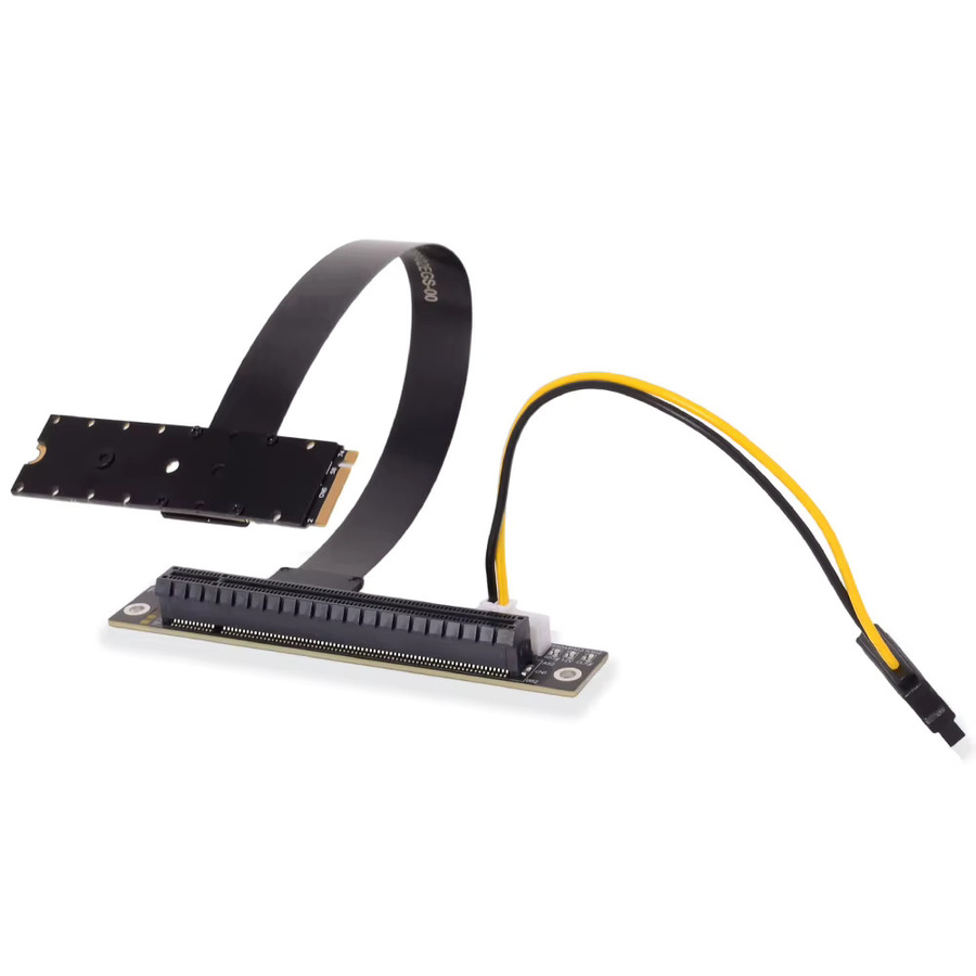 ADT-Link PCIe 5.0 M.2 NVMe auf x16 Grafikkarten-Verlängerungskabel FFC High-Speed Riser Adapter in Schwarz - Bild 2