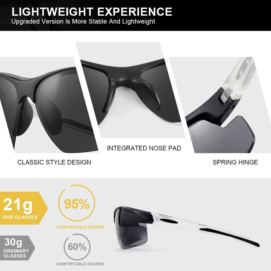 CRIXALIS Sportsonnenbrille, Halbrand, Unisex, Schwarz, Kunststoff - Bild 3