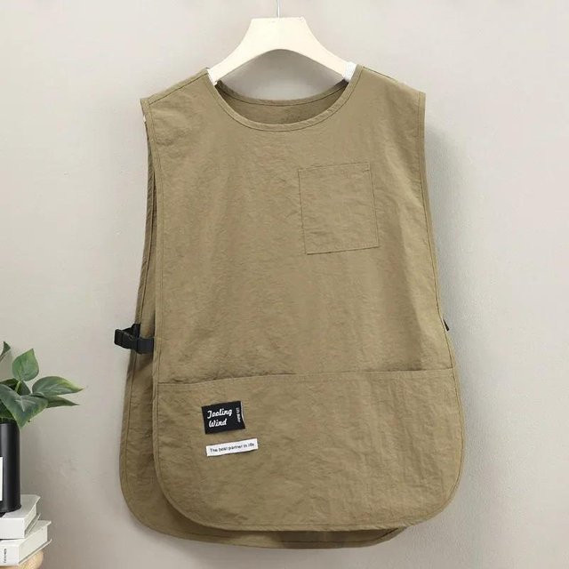 Wasserdichte Schürze im Westenstil von XYNN für Köche und Kellner in Beige - Bild 1