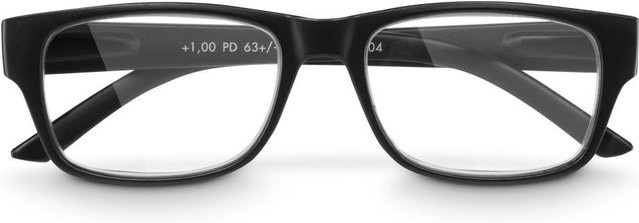 Hama Lesebrille, Kunststoff, Vollrand, rechteckig, Unisex, Schwarz Matt, +3,0 dtp - Bild 1