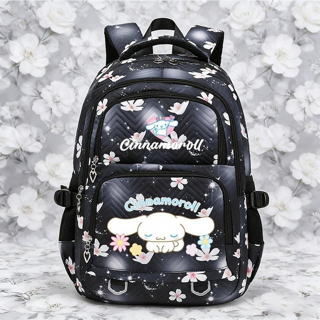 3-teiliges Schulrucksack-Set in Schwarz aus Oxford-Stoff mit großem Fassungsvermögen inklusive Federmäppchen und Schultergurt - Bild 1