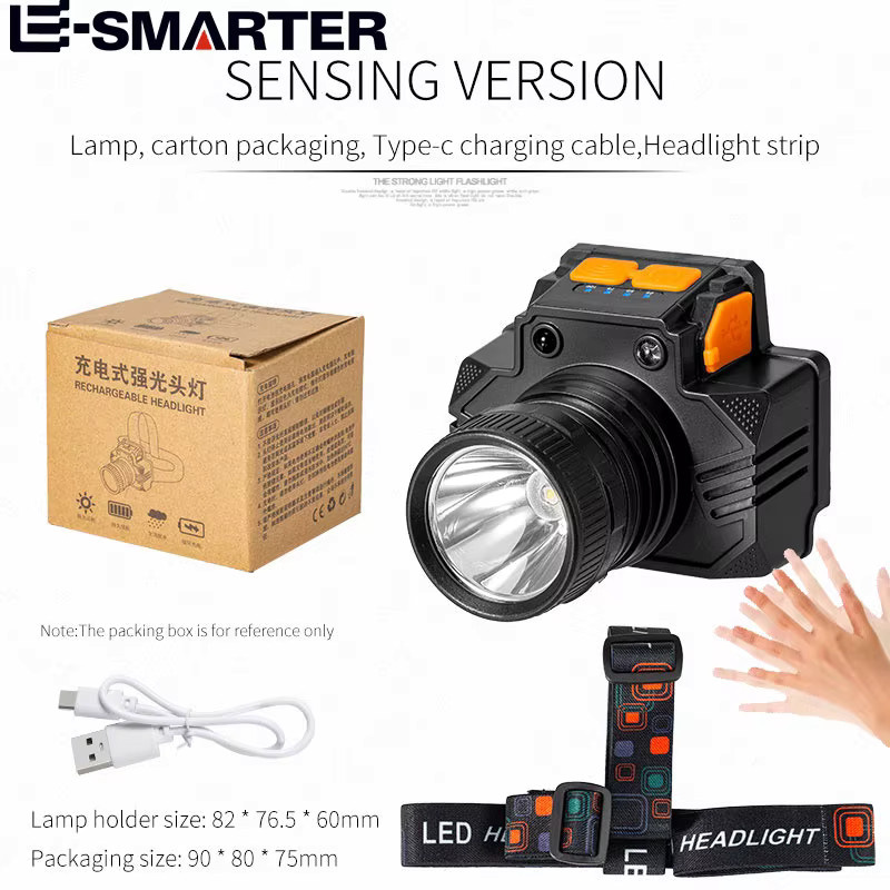 ESMARTER Wiederaufladbare LED-Stirnlampe in Schwarz mit 3 Modi und eingebautem Akku - Bild 5