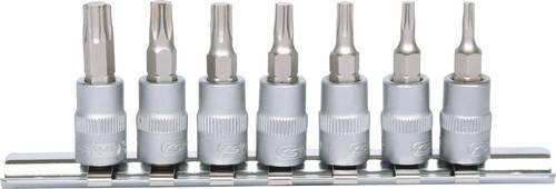 KS Tools 1/4" Bit-Stecknuss-Satz TX, 7-teilig, T10-T40, silberfarben aus Chrom-Vanadium und Edelstahl - Bild 1