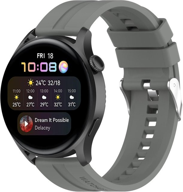KONNWEI Silikonarmband für Watch 3 und Watch3 Pro, Breite: 22 mm, erhältlich in Weiß, Schwarz, Grün und Grau - Bild 1