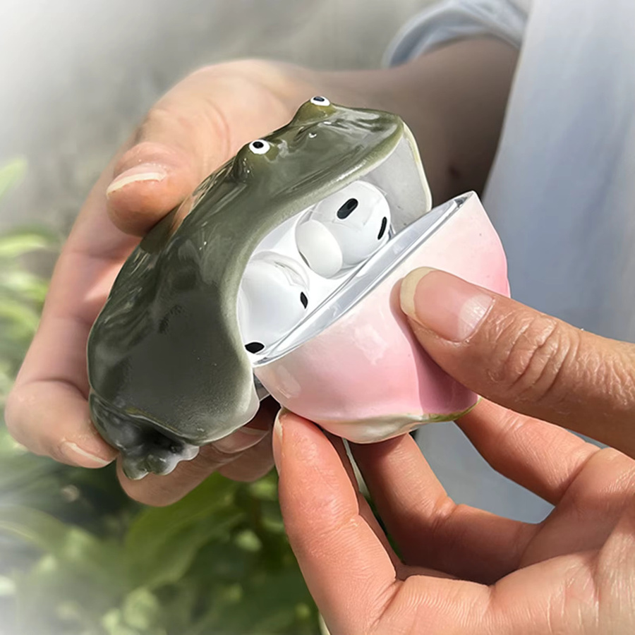 Awkward Frog Schutzhülle für AirPods 1/2/3/4 und Pro 1/2/3 in Gelb und Grün - Bild 3
