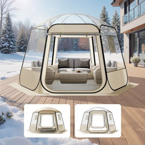 VEVOR Pop-up Bubble Zelt transparentes Campingzelt mit 540 Grad Panoramablick für 8 bis 10 Personen B/T/H: 336 x 305 x 220 cm - Bild 1