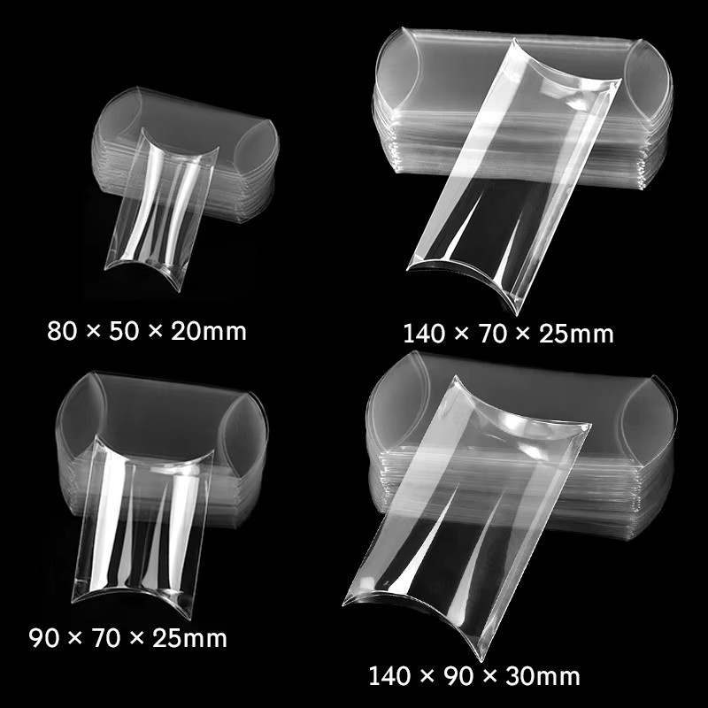 10er Set transparente Kissenform Geschenkboxen aus PVC für Süßigkeiten und Snacks zur Dekoration von Hochzeiten, Geburtstagen oder Partys - Bild 5