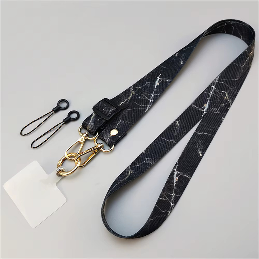 SZBRYTMAX Universal Handy Crossbody Lanyard Strap mit Marmormuster in Multicolour und Schwarz, verstellbares Umhängeband für dein Smartphone - Bild 4