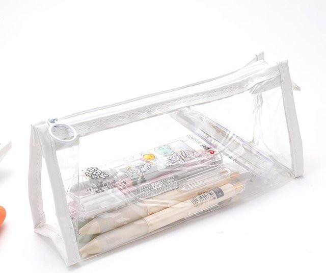 Bestbags Transparentes Federmäppchen aus PVC mit großem Fassungsvermögen und Reißverschluss, Farbe: Transparent - Bild 1