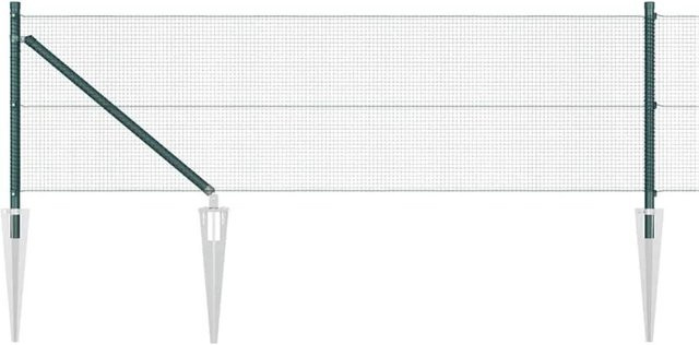 vidaXL Maschendrahtzaun Grün aus Stahl und PVC, Höhe: 0,8 m, Länge: 10 m, Maschenweite: 12 x 12 mm - Bild 1