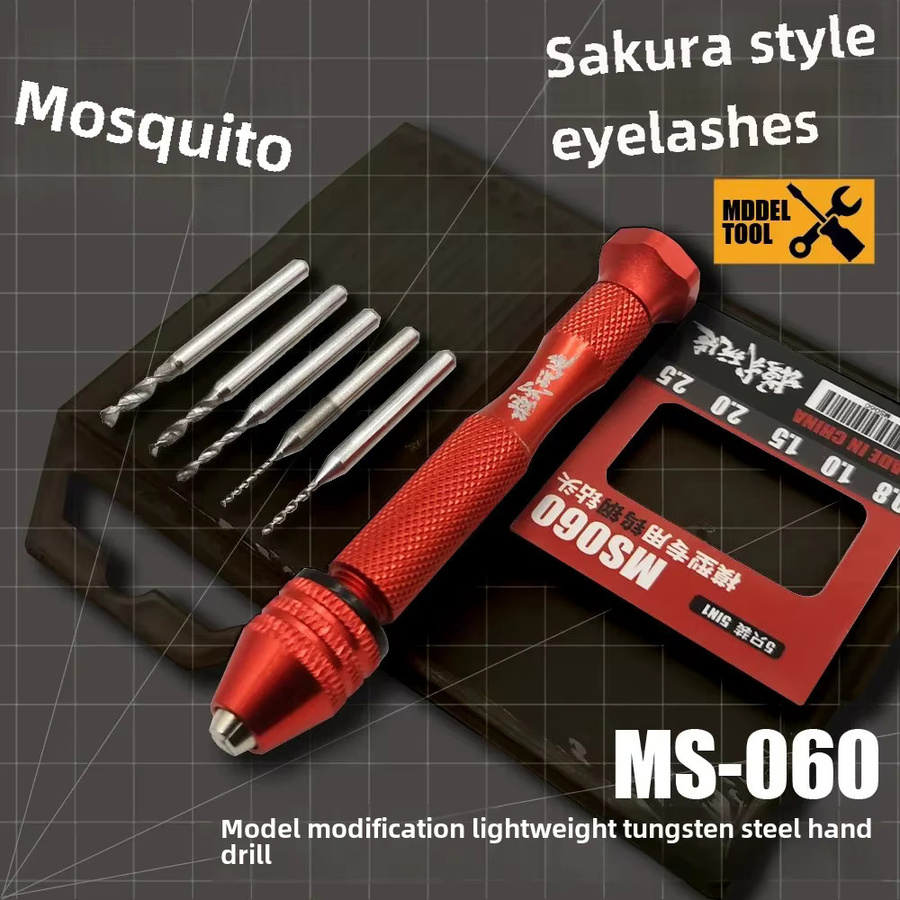 MDWD MS060 Handbohrer-Set aus Wolframstahl mit Bohrkopf für Modellbau, Hobby, Stanzen und DIY-Projekte - Bild 2
