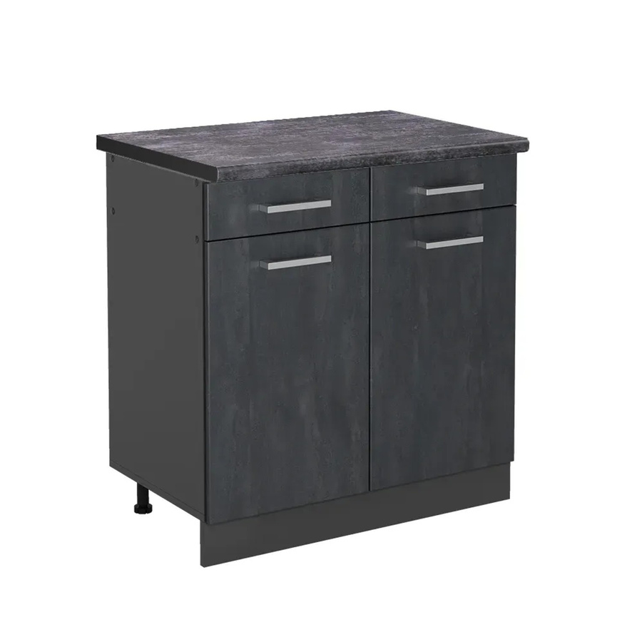 Vicco Küchenunterschrank R-Line Schubladenschrank in Schwarz Beton und Anthrazit, Breite: 80 cm - Bild 2