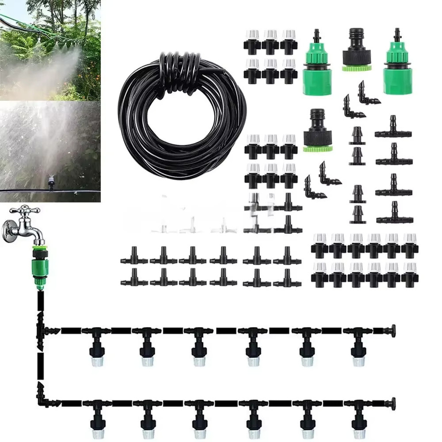 Automatisches Tropfbewässerungssystem für Garten und Gewächshaus mit Nebeldüsen und Schläuchen, Schwarz, 20 m - Bild 6