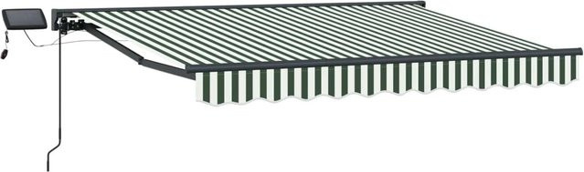 vidaXL Manueller Markisenrahmen mit LED-Beleuchtung aus Aluminium und Polyester, B: 300 cm, H: 250 cm - Bild 1